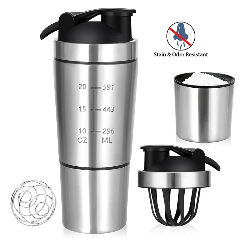 2 insulated stainless steel shaker