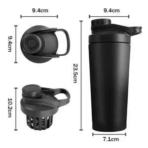 double walled vacuum insulated stainless steel shaker bottle bpa free and leak proof stainless steel thermal bottle for protein 1081603p