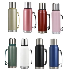 1l stainless steel insulated wholesale thermos flask with handle and lid