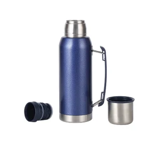 1l stainless steel insulated wholesale thermos flask with handle and lid
