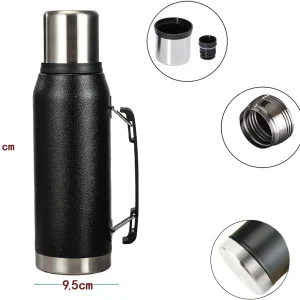 1l stainless steel insulated wholesale thermos flask with handle and lid