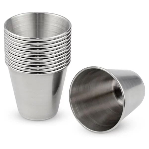 1 Ounce 2.5oz 3.5oz Metal Mini Stainless Steel Shot Cups Glass Small Case Drinkware Mug 1081606T