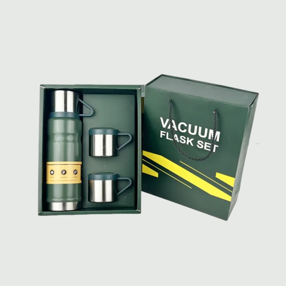 1 new high quality custom logo stainless steel vacuum flask thermos mug gift set
