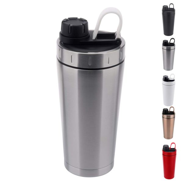 20 oz insulated stainless steel protein shaker bottle leakproof, sweatproof dishwasher safe double wall, odor resistant, bpa free1081604p
