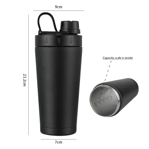 20 oz insulated stainless steel protein shaker bottle leakproof, sweatproof dishwasher safe double wall, odor resistant, bpa free1081604p