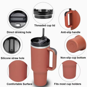 wholesale stainless steel 40oz tumbler with handle and straw lid 1081605t