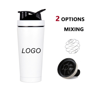 550ml 750ml double walled insulated stainless steel sports fitness water bottle protein shaker with stirring ball 1081605p