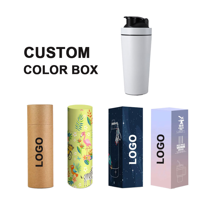 550ml 750ml double walled insulated stainless steel sports fitness water bottle protein shaker with stirring ball 1081605p