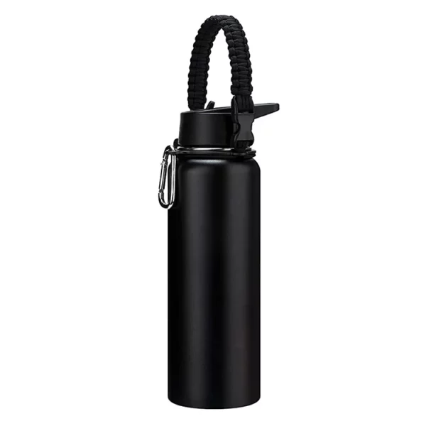 Custom Insulated Stainless Steel Water Bottle With Straw & Spout Lids, Paracord Handle 1081613W