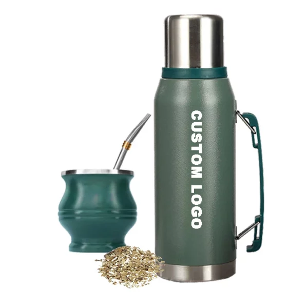 OEM Classic 1L Stainless Steel MateThermos Bottle And 260ml Mate Cups Set 1081608M
