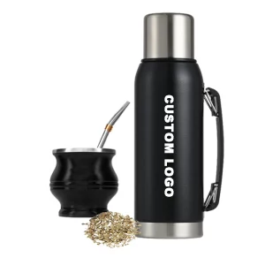 OEM Classic 1L Stainless Steel MateThermos Bottle And 260ml Yerba Mate Cups Set