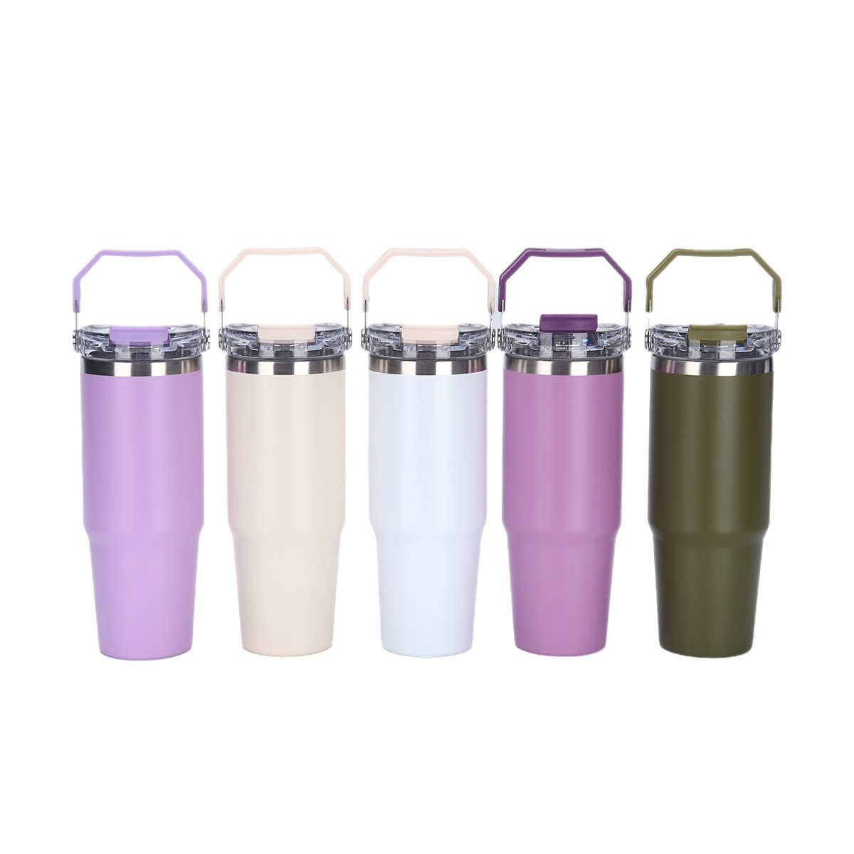 customized low moq powder coated thermal insulated tumblers with 2 in 1 lid 1081605t