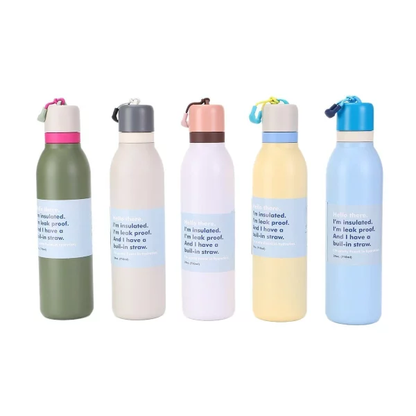 18oz 24oz FreeSipTwist BPA-Free Insulated Stainless Steel Water Bottle with Straw for Sports and Travel 1081609W