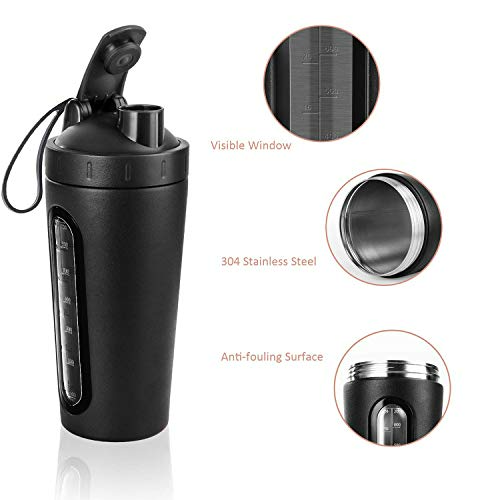 custom logo 28oz double walled insulated stainless steel visible window protein shaker bottles 1081606p