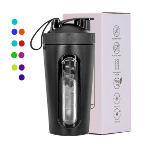 custom logo 28oz double walled insulated stainless steel visible window protein shaker bottles 1081606p