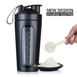 custom logo 28oz double walled insulated stainless steel visible window protein shaker bottles 1081606p