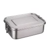 1200ml Metal Bento Box, Partitionable Stainless Steel Food Storage Container with Lockable Clip