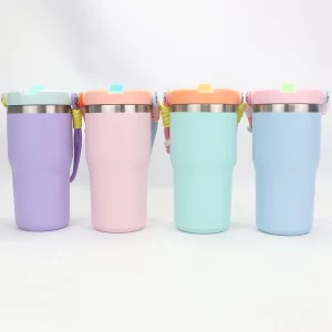 Customize 20oz Insulated Tumbler With Convenient Braided Carrystrap