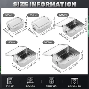 Stainless Steel Lunch Box size
