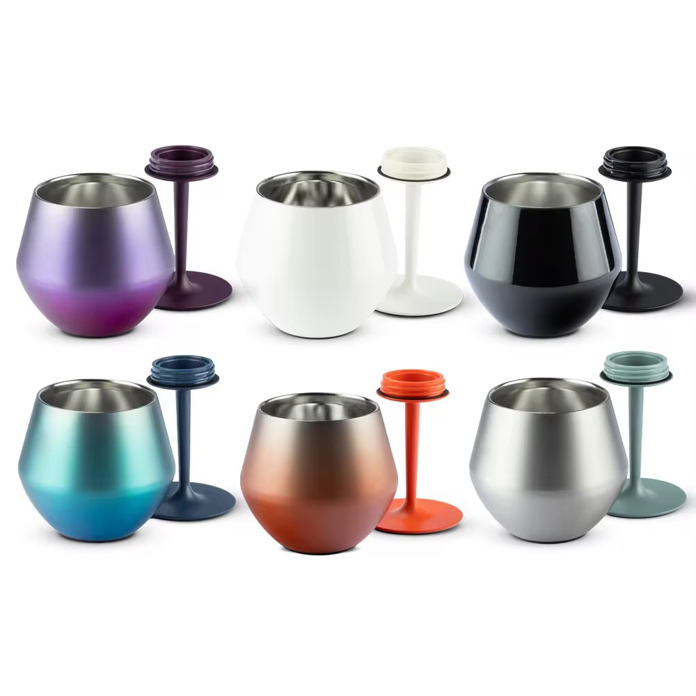 14oz Stainless Steel Wine Goblet with Detachable Stem