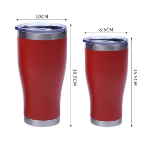 Double Wall Powder Coated Insulated Coffee Mug Travel Mug with Lid Thermal Cup for Outdoor