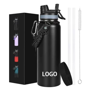 Stainless Steel Water Bottle 2-in-1 Straw Spout Lid
