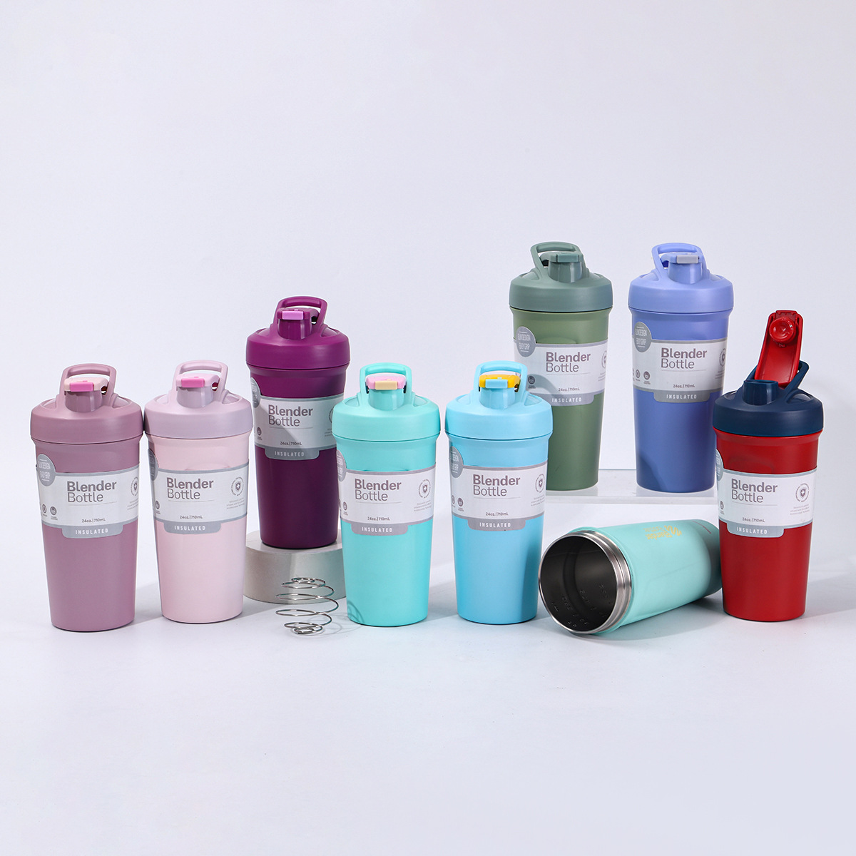 New Arrival Top Flip Up Lid Gym Shaker Bottles with Shaker Ball 1081607P - Image 2