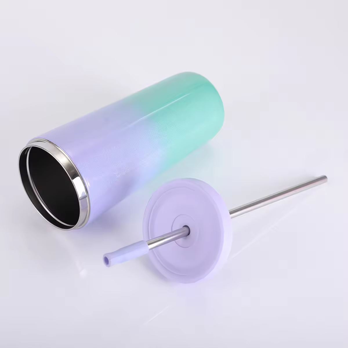 Self Patent Gradient Painting Nice 24oz Tumblers With Straw Lid 1081632T - Image 4