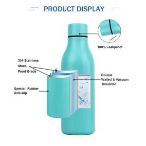 BJPKPK 25 oz Stainless Steel Metal Water Bottle with Strap