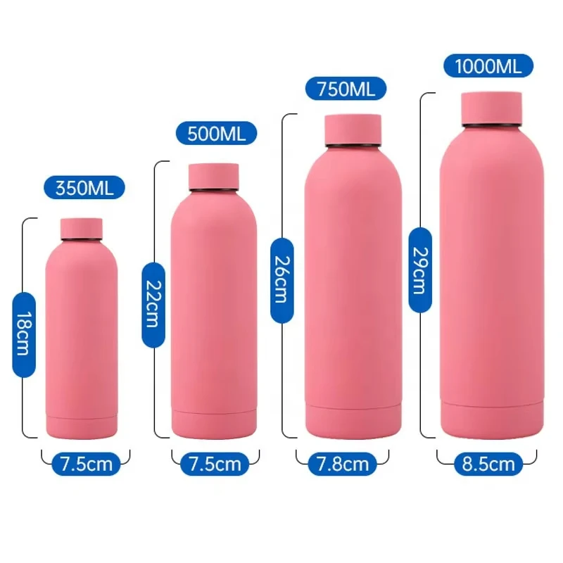 350ml 500ml 750ml 1000ml Narrow mouth Insulated Water Bottle with Lid