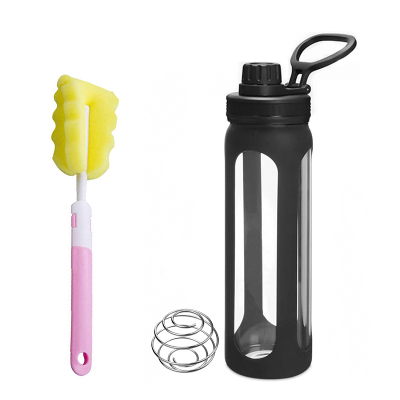 High Borosilicate Glass Protein Powder Shaker Bottles With Silicone Sleeve 1081601G - Image 2