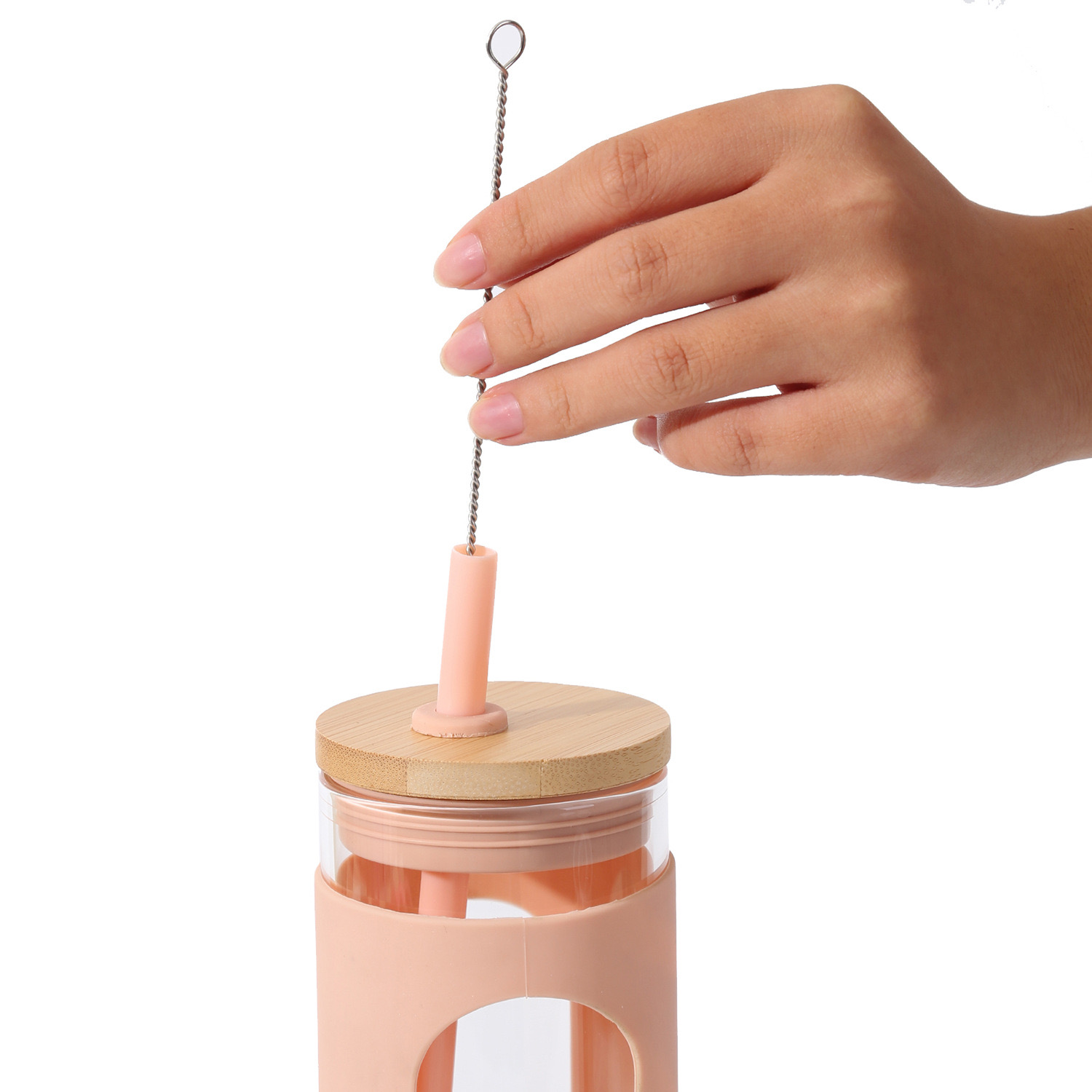 Factory Supply 20oz Borosilicate Glass Tumblers With Straw Lid 1081605G - Image 4