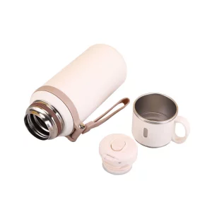 600ml Custom Logo Stainless Steel Insulated Tumbler with Tea Infusion Separation Portable Outdoor Strap Thermos Tumblers Bottles