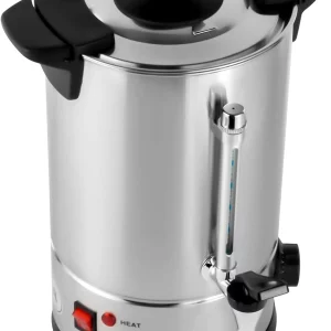 Commercial Grade Stainless Steel Percolate Coffee Maker Hot Water Urn for Catering 50-Cup 8 L Capacity,