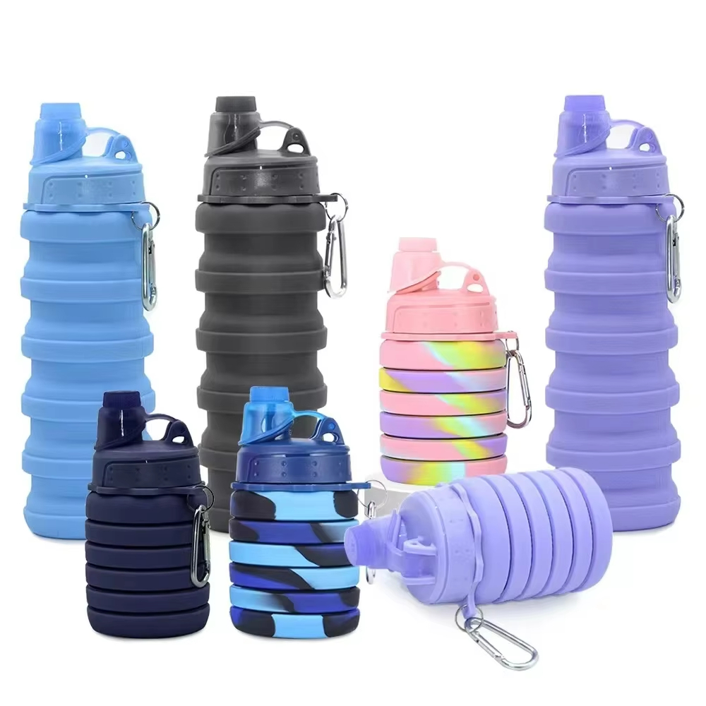 Creative Design Silicone Collapsible Folding Sports Outdoor Travel Water Bottle