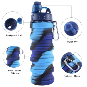 Creative Design Silicone Collapsible Folding Sports Outdoor Travel Water Bottle