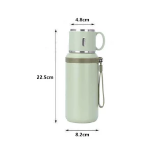 Insulated Thermos Bottle Cup Lid Rope Handle Office Home Portable Vacuum Flask