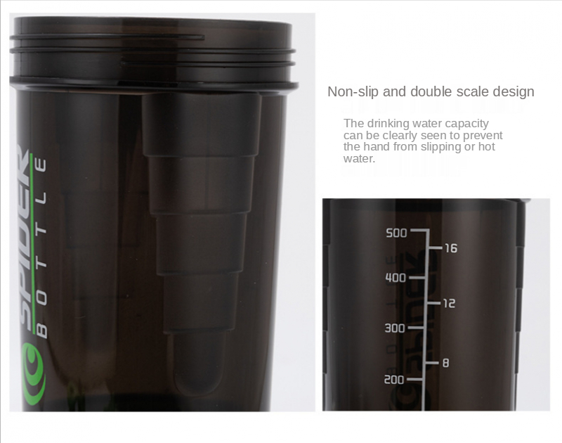 Leak Proof GYM Cup for Protein Mixes with Powder Storage & Pill Organizer