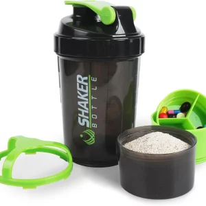 Leak Proof GYM Cup for Protein Mixes with Powder Storage & Pill Organizer
