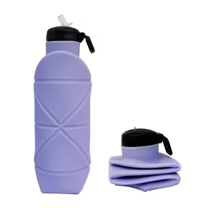 Silicone Water Bottle with Metal Clip