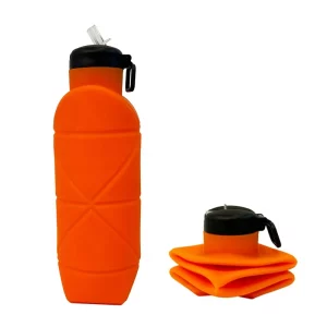 Silicone Water Bottle with Metal Clip