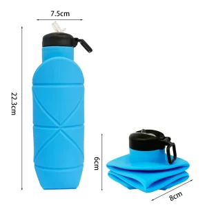 Silikon-Wasserflasche mit Metallclip