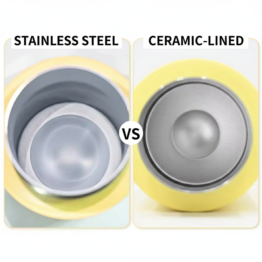 Frank green Stainless steel or ceramic-lined interiors