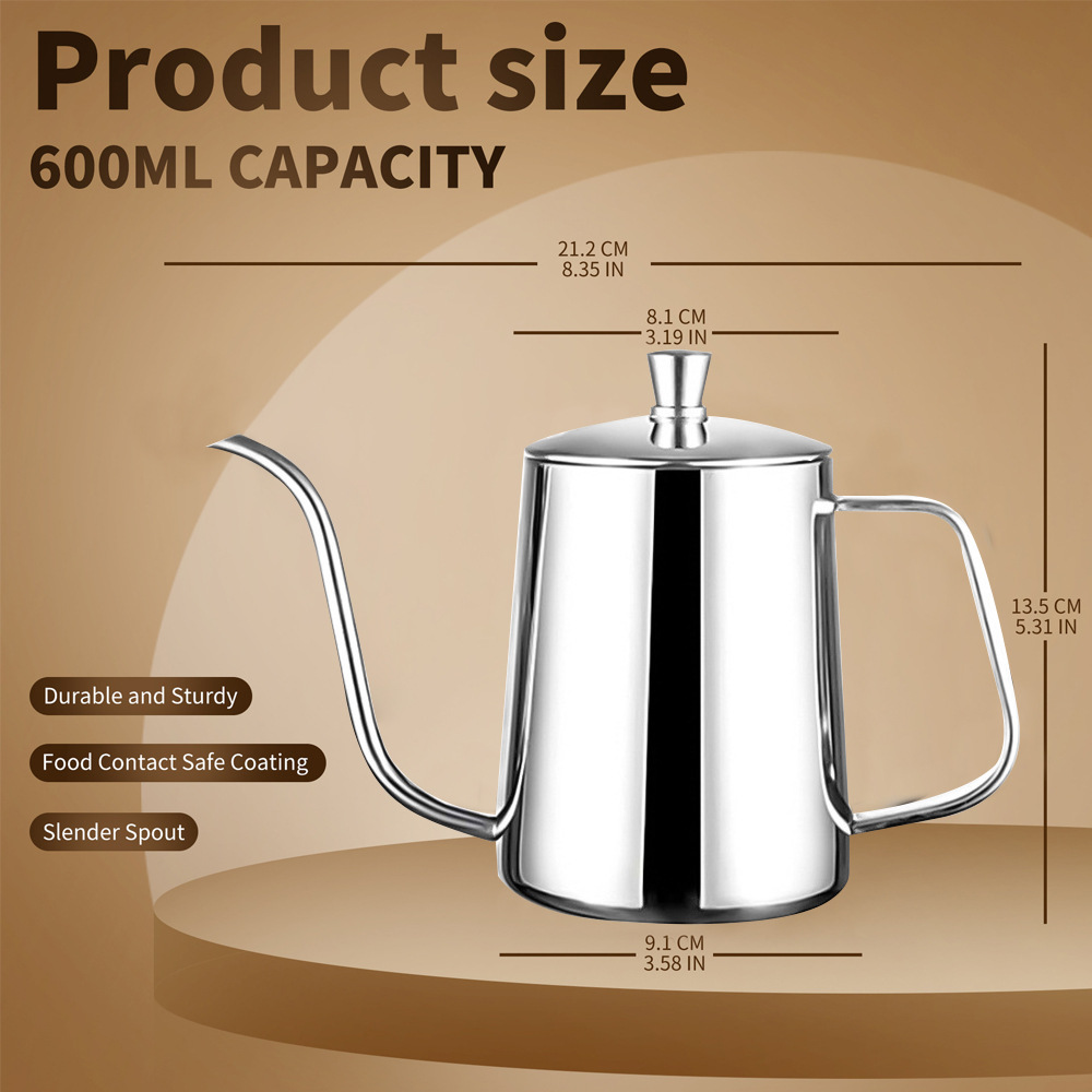 New Arrival Stainless Steel Pour Over Customized Black Coffee Pot 1081601CP - Image 7