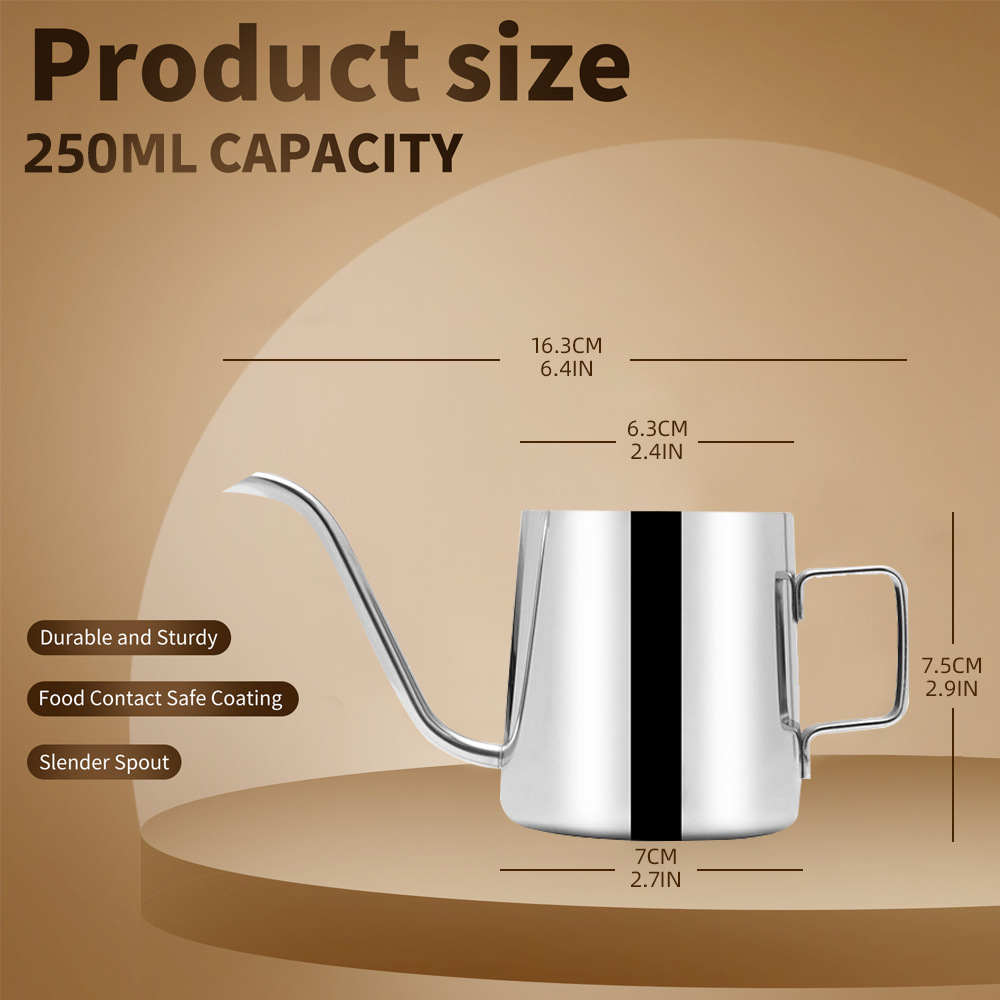 New Arrival Stainless Steel Pour Over Customized Black Coffee Pot 1081601CP - Image 2