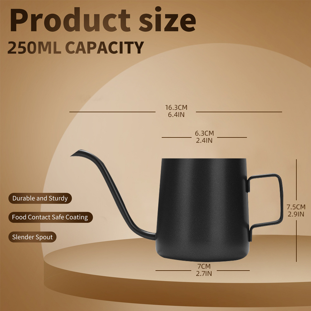 New Arrival Stainless Steel Pour Over Customized Black Coffee Pot 1081601CP - Image 3