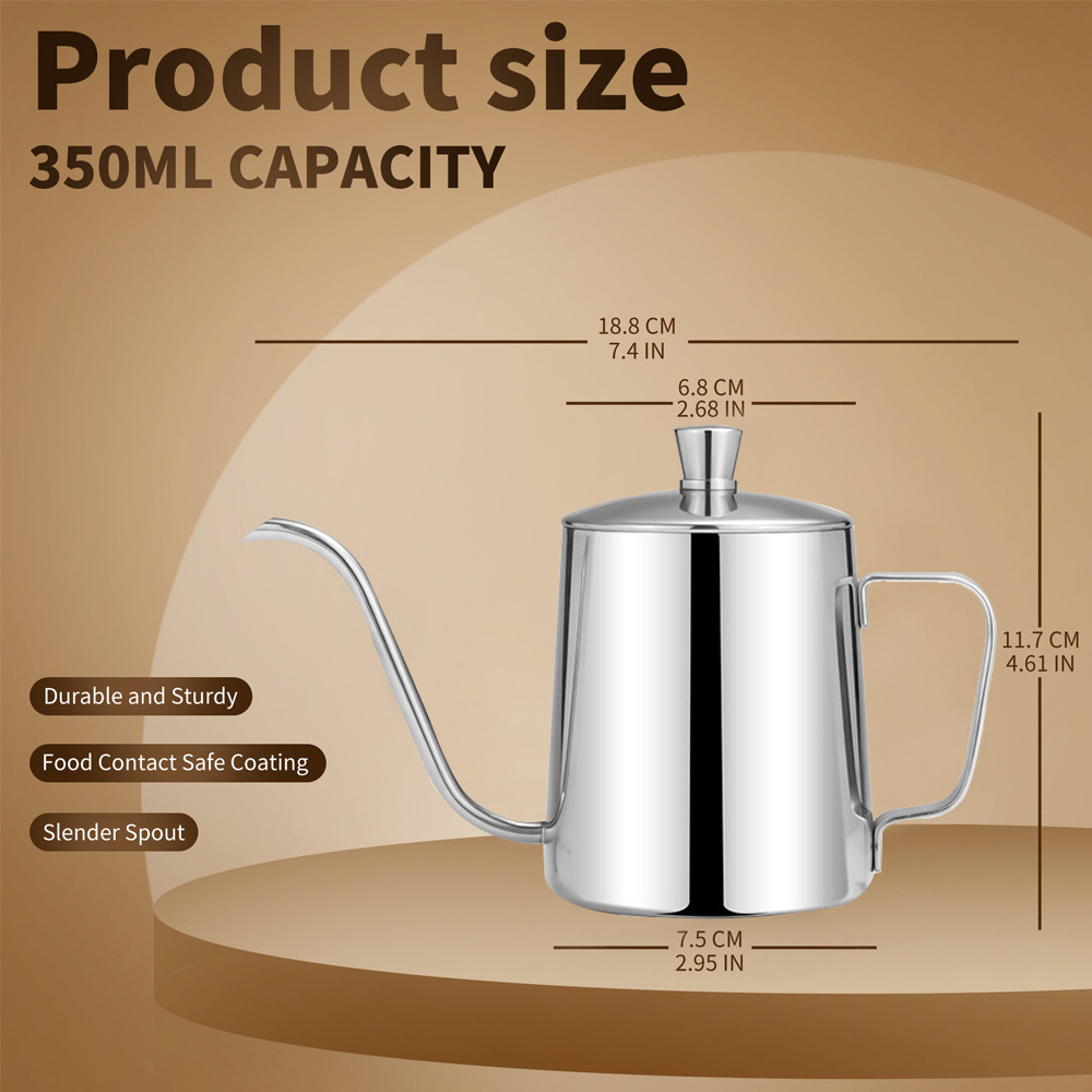 New Arrival Stainless Steel Pour Over Customized Black Coffee Pot 1081601CP - Image 4