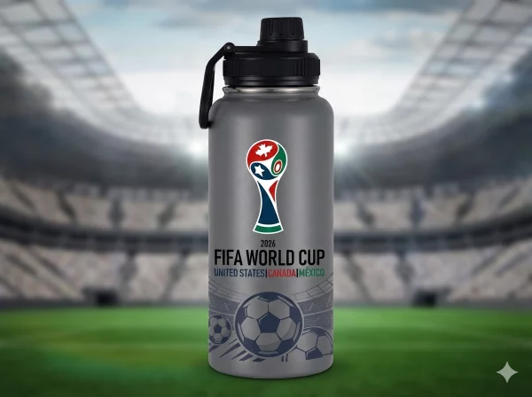 Garrafa de água para adeptos do Campeonato do Mundo de Futebol