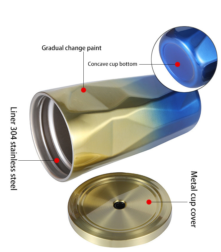 Stylish Gradient Design Customized Stainless Steel Tumblers With Straw Lid 1081645T - Image 5