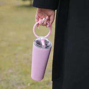 24oz Insulated Tumblers With Handle Lid